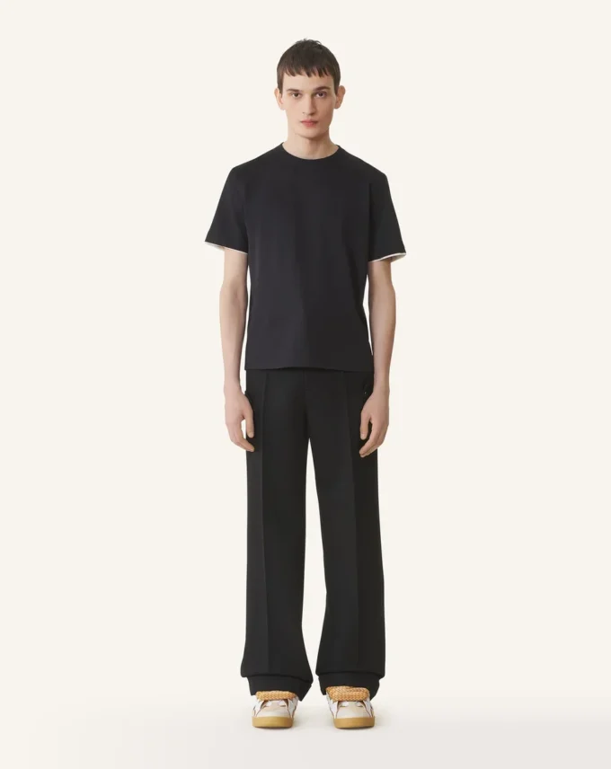 T-shirt in cotone con dettagli in seta T-shirt in cotone con dettagli in seta