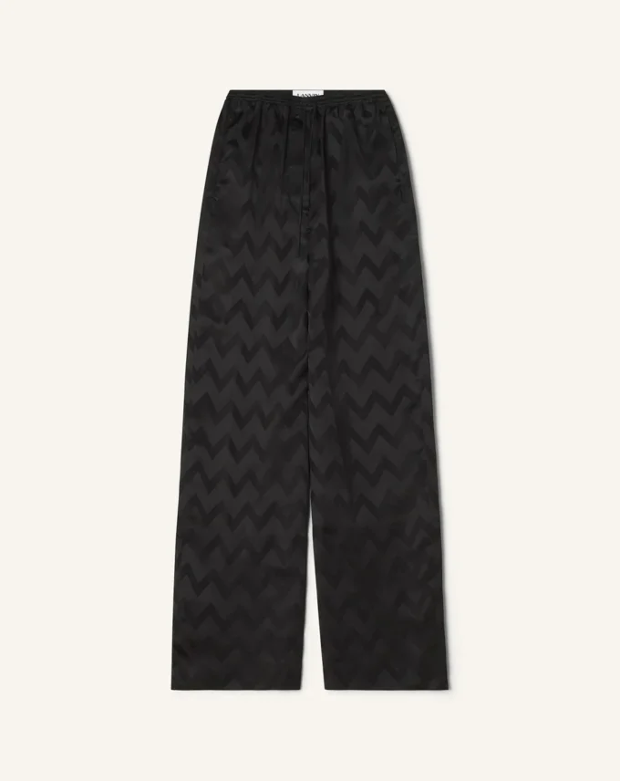 Pantaloni fluidi in viscosa jacquard Pantaloni fluidi in viscosa jacquard