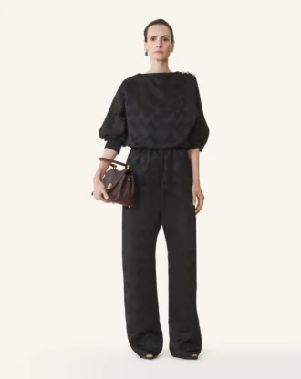 Pantaloni fluidi in viscosa jacquard