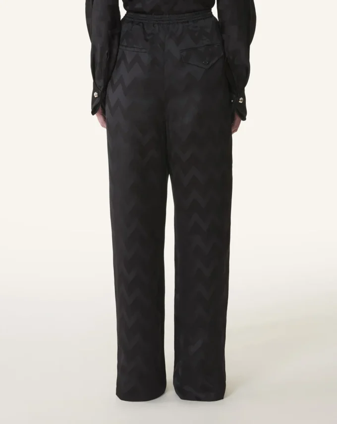 Pantaloni fluidi in viscosa jacquard Pantaloni fluidi in viscosa jacquard