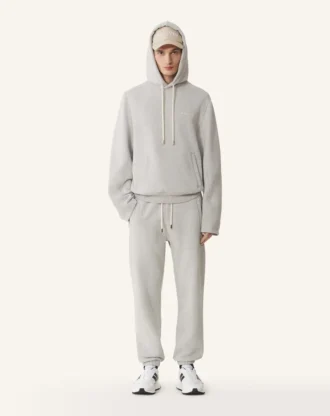Pantaloni jogging in cotone felpato e cashmere