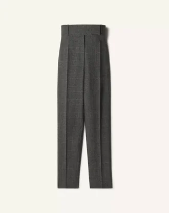 Pantaloni sigaretta in lana Principe di Galles