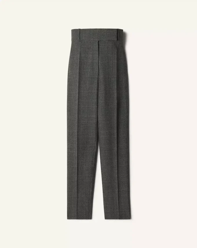 Pantaloni sigaretta in lana Principe di Galles Pantaloni sigaretta in lana Principe di Galles
