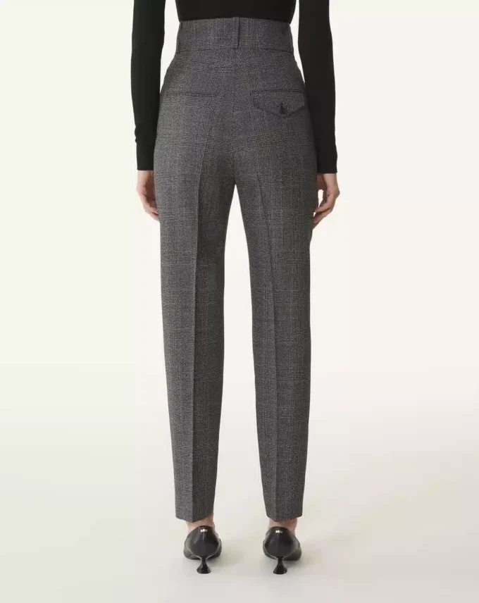 Pantaloni sigaretta in lana Principe di Galles Pantaloni sigaretta in lana Principe di Galles