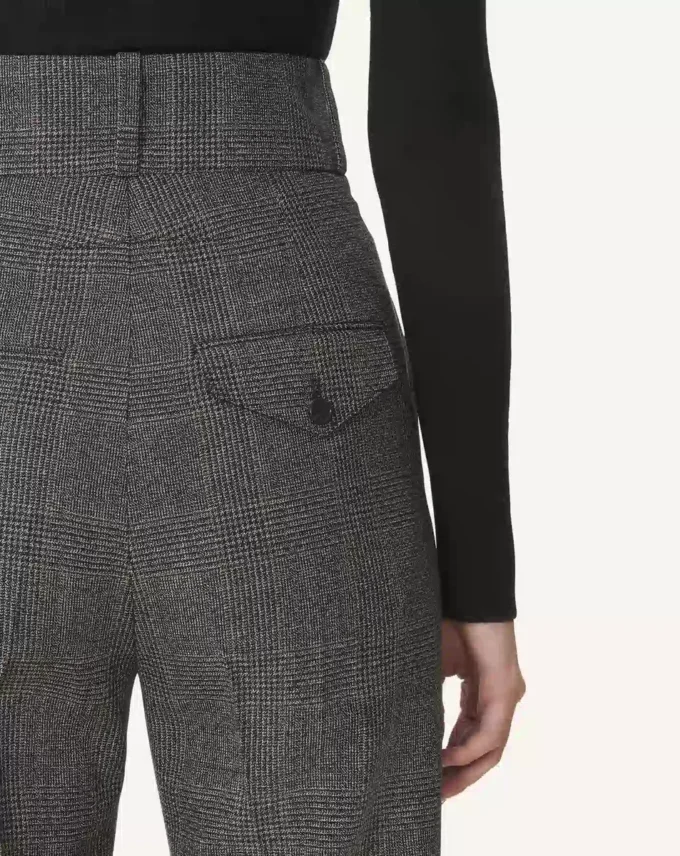 Pantaloni sigaretta in lana Principe di Galles Pantaloni sigaretta in lana Principe di Galles