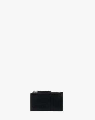 Portacarte in pelle con firma Lanvin