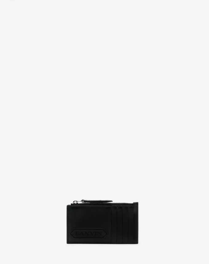 Portacarte in pelle con firma Lanvin Portacarte in pelle con firma Lanvin