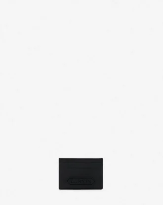 Portacarte in pelle con firma Lanvin