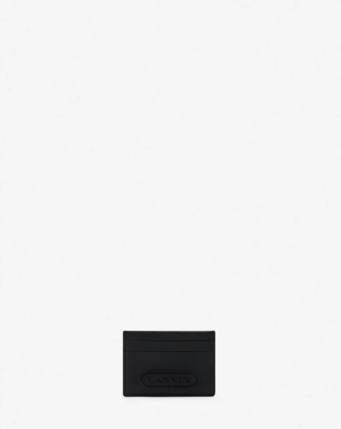 Portacarte in pelle con firma Lanvin Portacarte in pelle con firma Lanvin