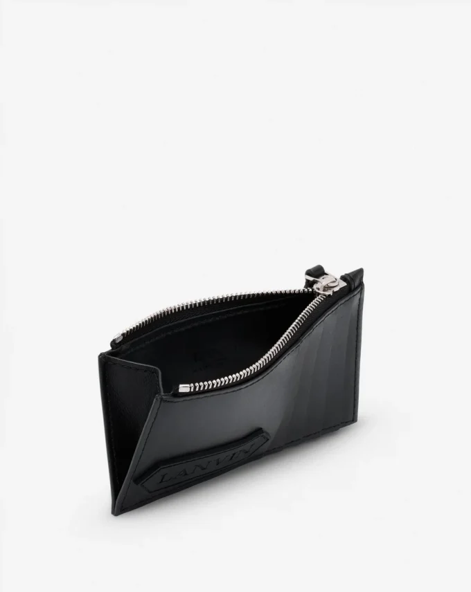 Portacarte in pelle con firma Lanvin Portacarte in pelle con firma Lanvin
