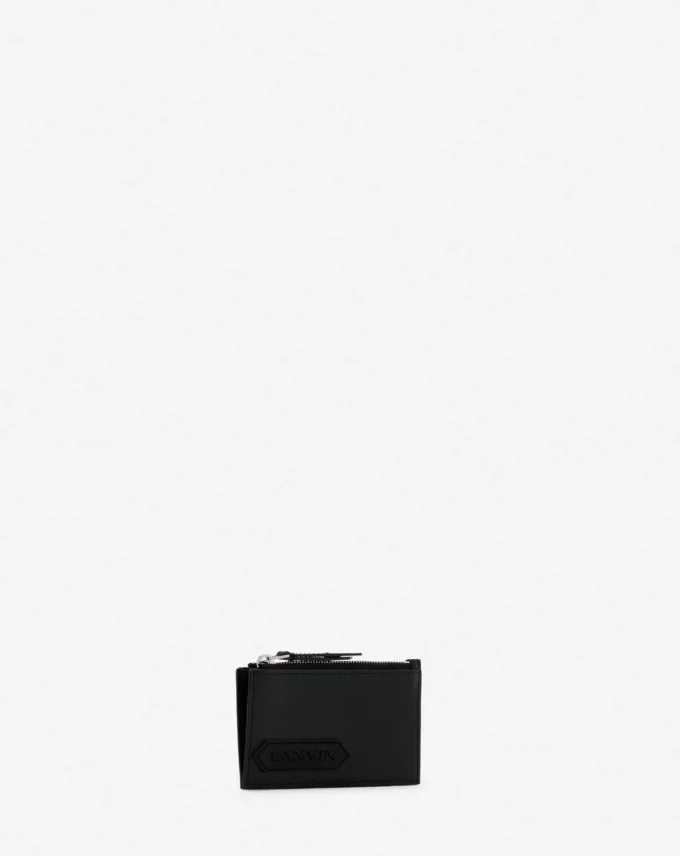 Portacarte in pelle con firma Lanvin Portacarte in pelle con firma Lanvin