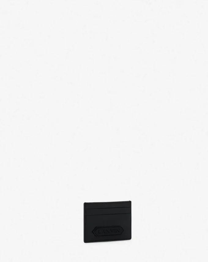 Portacarte in pelle con firma Lanvin Portacarte in pelle con firma Lanvin