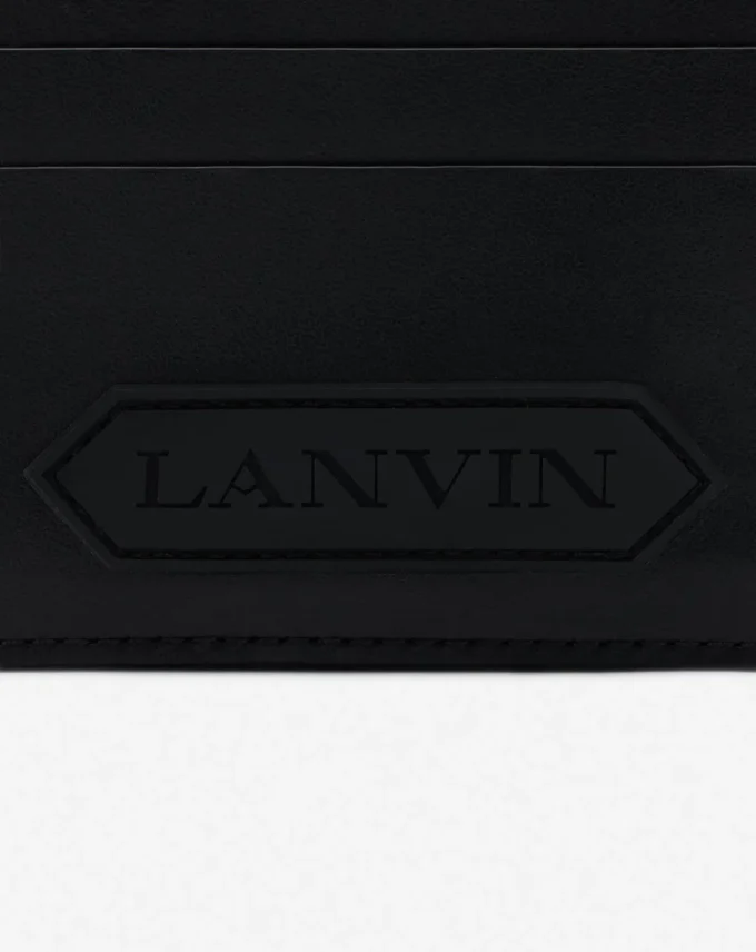Portacarte in pelle con firma Lanvin Portacarte in pelle con firma Lanvin