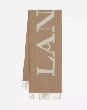 Sciarpa in lana con frange firmata Lanvin