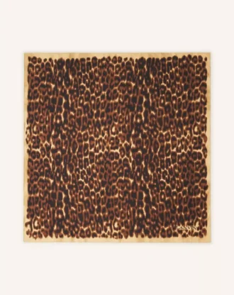 Sciarpa in seta con stampa leopardata
