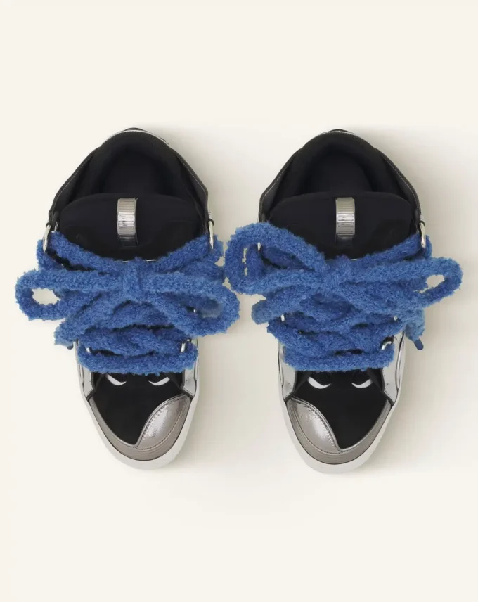 Sneakers Curb in pelle metallizzata con lacci in rete Sneakers Curb in pelle metallizzata con lacci in rete