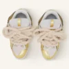Sneakers Curb in pelle metallizzata con lacci in rete Sneakers Curb in pelle metallizzata con lacci in rete