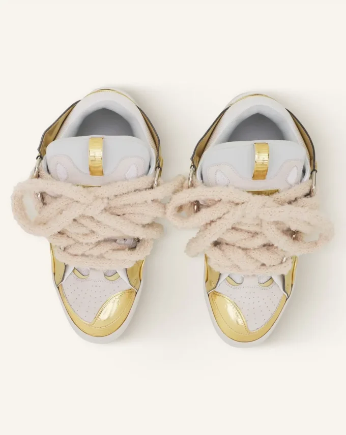 Sneakers Curb in pelle metallizzata con lacci in rete Sneakers Curb in pelle metallizzata con lacci in rete