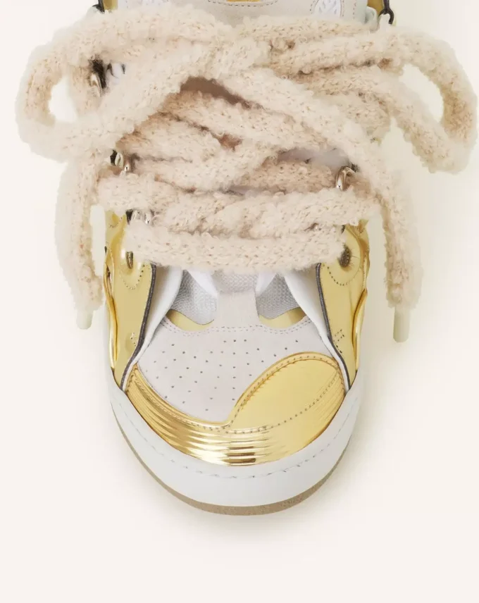 Sneakers Curb in pelle metallizzata con lacci in rete Sneakers Curb in pelle metallizzata con lacci in rete
