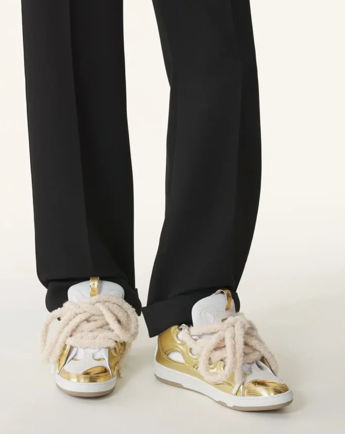 Sneakers Curb in pelle metallizzata con lacci in rete Sneakers Curb in pelle metallizzata con lacci in rete