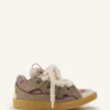 Sneakers in pelle scamosciata con lacci in rete Sneakers in pelle scamosciata con lacci in rete