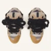 Sneakers in pelle scamosciata con lacci in rete Sneakers in pelle scamosciata con lacci in rete