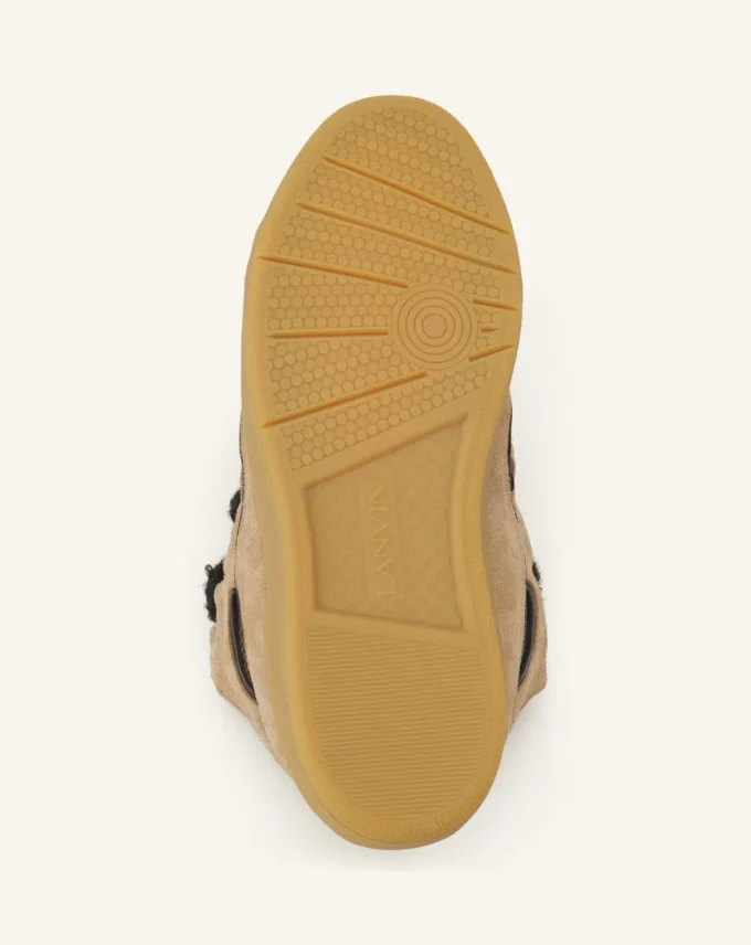 Sneakers in pelle scamosciata con lacci in rete Sneakers in pelle scamosciata con lacci in rete