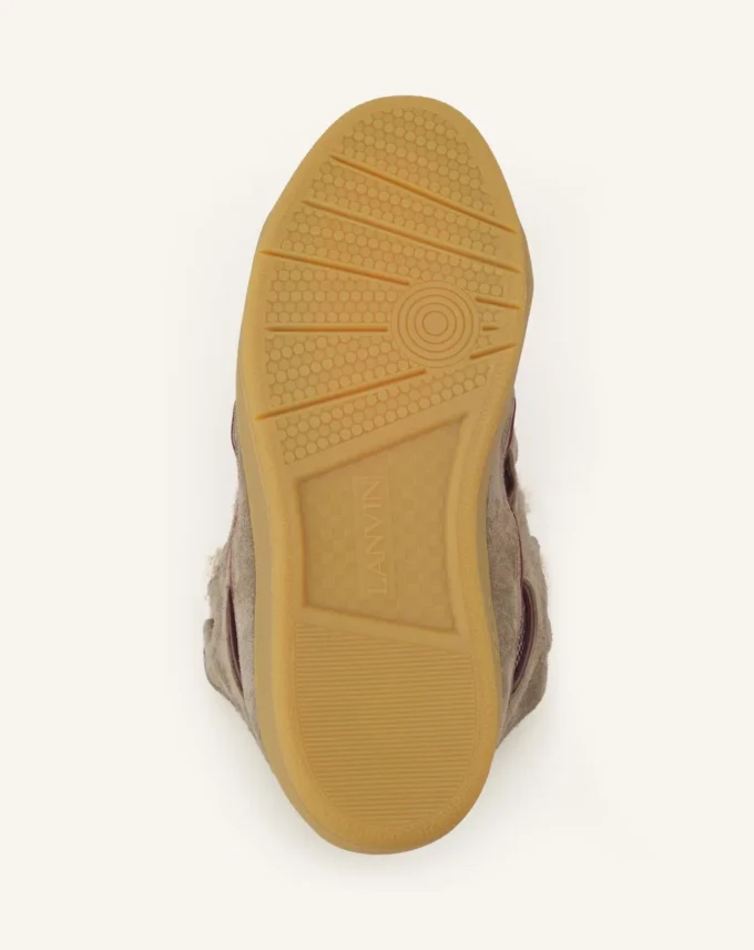 Sneakers in pelle scamosciata con lacci in rete Sneakers in pelle scamosciata con lacci in rete
