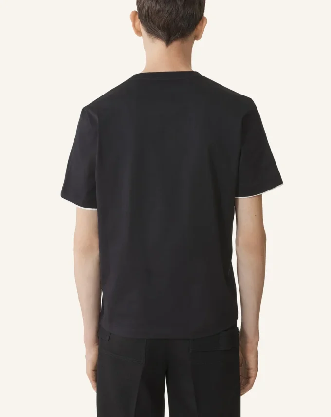 T-shirt in cotone con dettagli in seta T-shirt in cotone con dettagli in seta