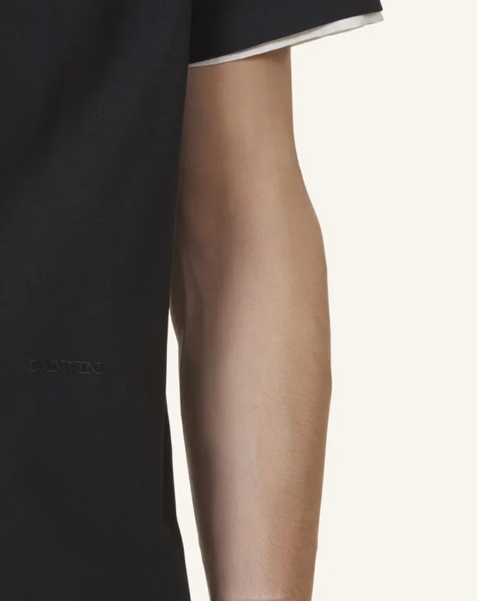 T-shirt in cotone con dettagli in seta T-shirt in cotone con dettagli in seta