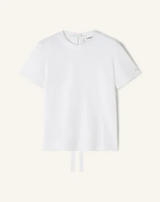 T-shirt in cotone con dettaglio a nastro