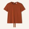 T-shirt in cotone con dettaglio a nastro T-shirt in cotone con dettaglio a nastro