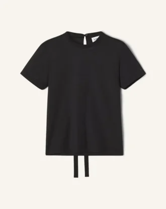 T-shirt in cotone con dettaglio a nastro