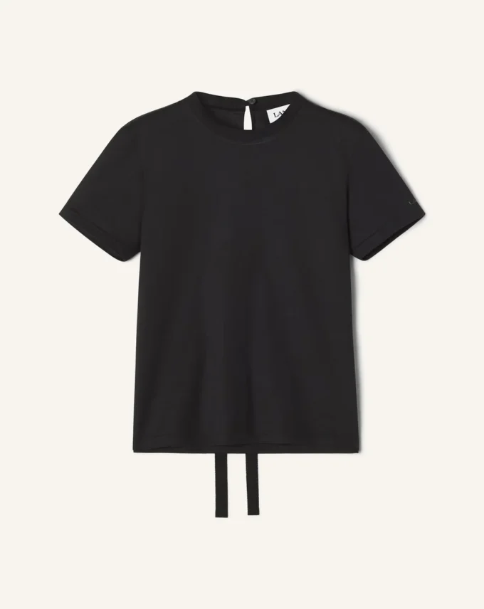 T-shirt in cotone con dettaglio a nastro T-shirt in cotone con dettaglio a nastro