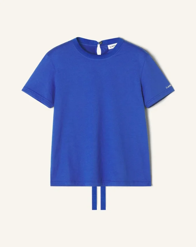 T-shirt in cotone con dettaglio a nastro T-shirt in cotone con dettaglio a nastro