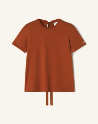 T-shirt in cotone con dettaglio a nastro