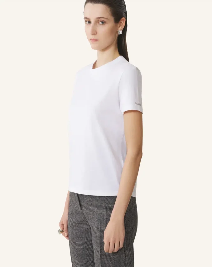T-shirt in cotone con dettaglio a nastro T-shirt in cotone con dettaglio a nastro