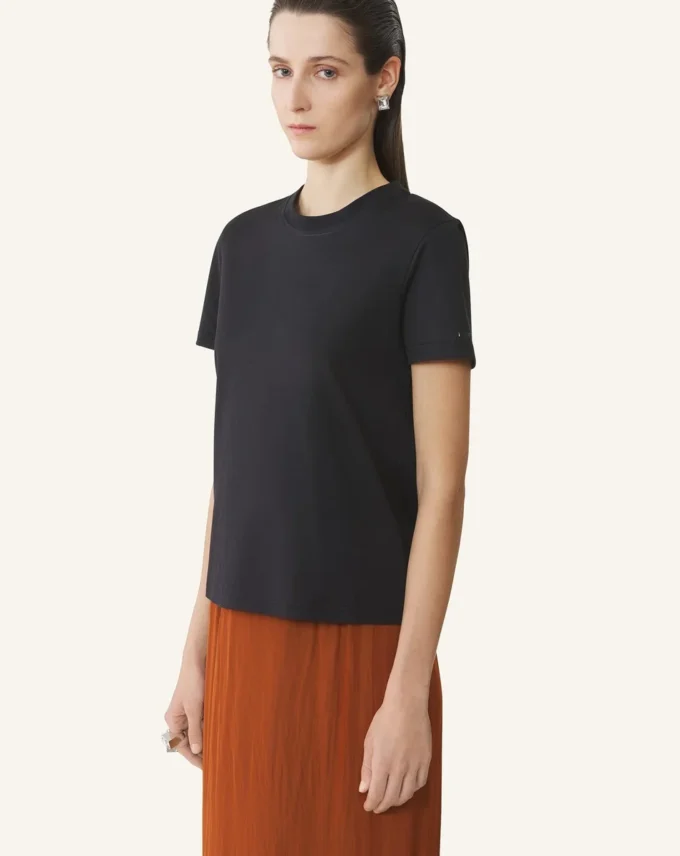 T-shirt in cotone con dettaglio a nastro T-shirt in cotone con dettaglio a nastro