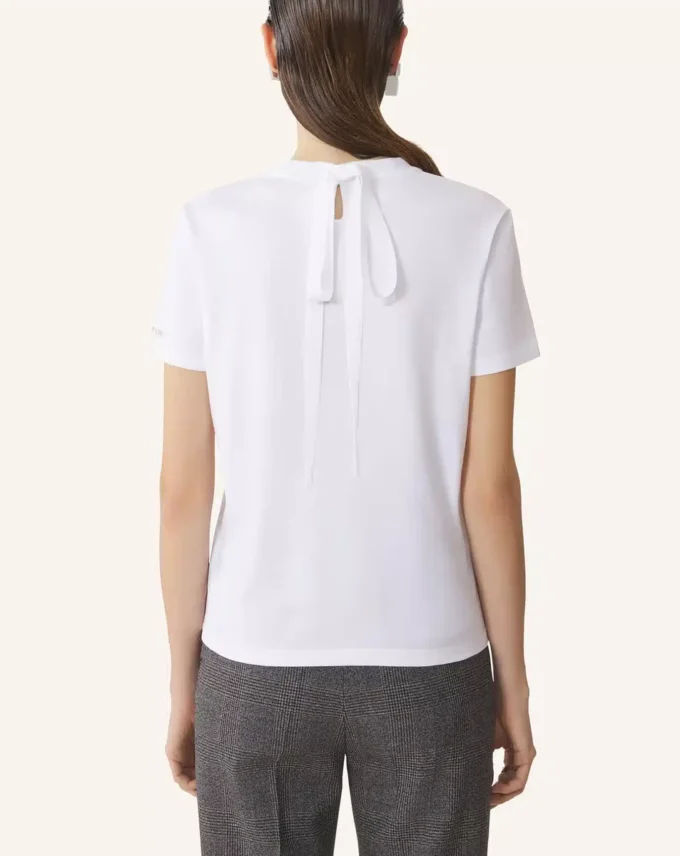 T-shirt in cotone con dettaglio a nastro T-shirt in cotone con dettaglio a nastro