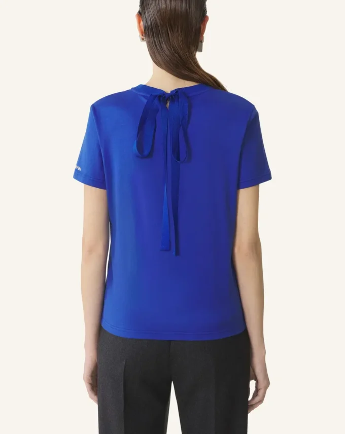 T-shirt in cotone con dettaglio a nastro T-shirt in cotone con dettaglio a nastro