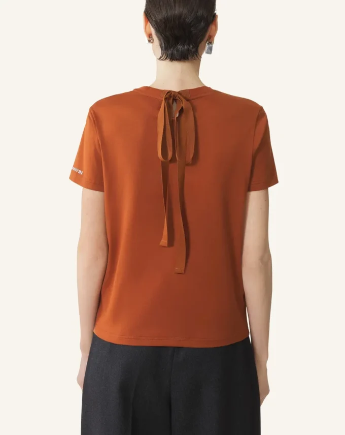 T-shirt in cotone con dettaglio a nastro T-shirt in cotone con dettaglio a nastro