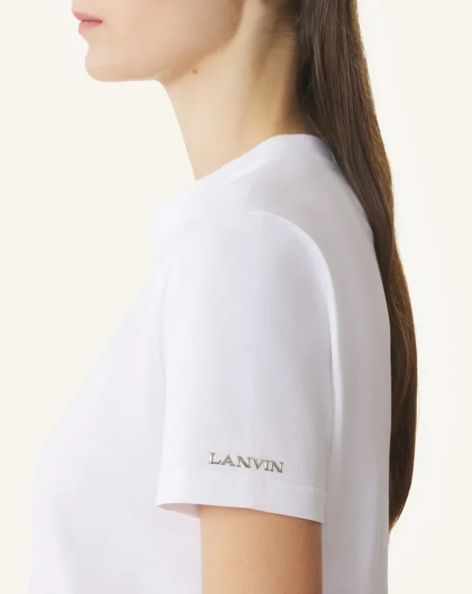 T-shirt in cotone con dettaglio a nastro T-shirt in cotone con dettaglio a nastro