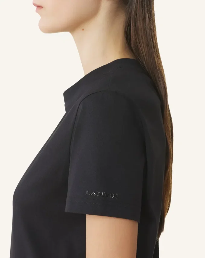 T-shirt in cotone con dettaglio a nastro T-shirt in cotone con dettaglio a nastro