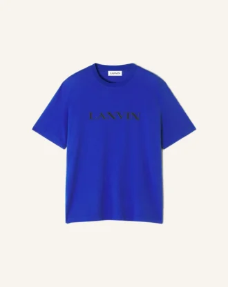 T-shirt in cotone ricamata Lanvin