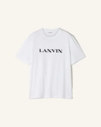 T-shirt in cotone ricamata Lanvin