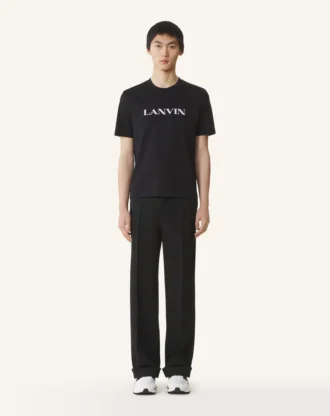 T-shirt in cotone ricamata Lanvin