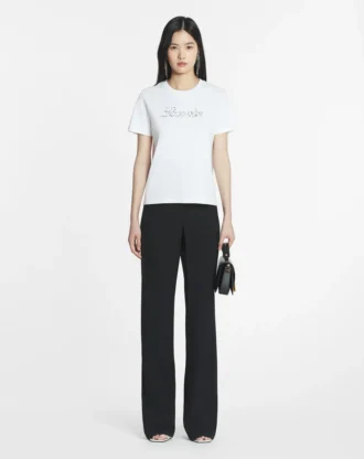 T-shirt ricamata con perline Lanvin