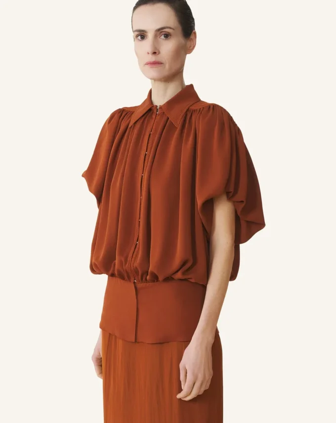 Top in georgette di seta Top in georgette di seta