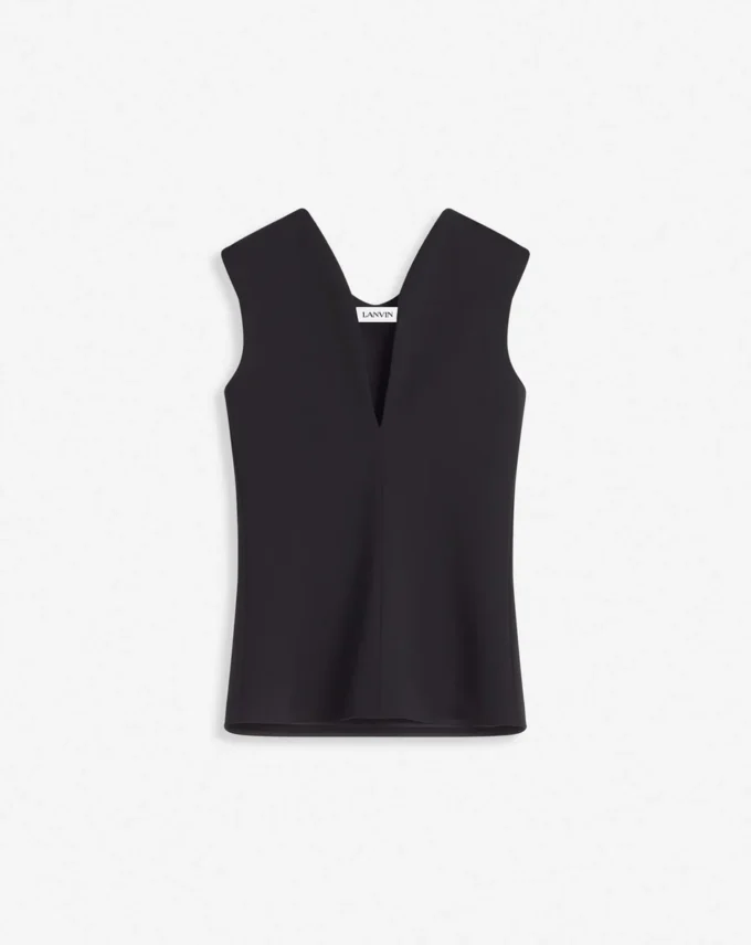 Top in jersey con scollatura profonda Top in jersey con scollatura profonda