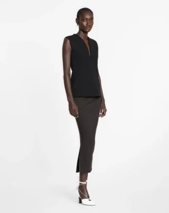 Top in jersey con scollatura profonda
